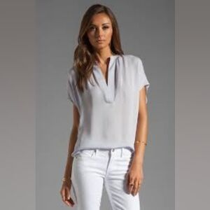 Vince silk Cap Sleeve Popover Top